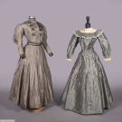 TWO SILK DAY DRESSES, c. 1892 &amp; c. 1907