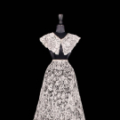 TRAINED HANDMADE LACE SKIRT &amp; BOBBIN LACE COLLAR, 18TH-LATE 19TH C