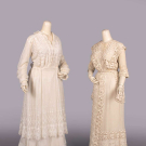  TWO COTTON LINGERIE DRESSES, 1910s