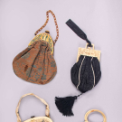  FIVE CELLULOID FRAME BAGS, 1900-1920’s