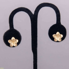  14K YELLOW GOLD FLORAL EAR STUDS, MODERN