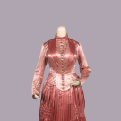 PINK SILK SATIN AFTERNOON OR DINNER DRESS, c. 1880