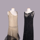 TWO BEADED SILK CHIFFON OR GEORGETTE EVENING DRESSES, MID-LATE 1920s