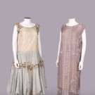 TWO SILK OR COTTON PARTY DRESSES, c. 1920-1925