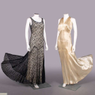  TWO LACE OR SATIN EVENING GOWNS, 1930-1935