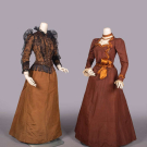 TWO SILK OR WOOL AFTENOON OR DINNER DRESSES, EARLY 1890s