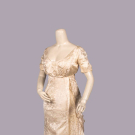 DAMASK &amp; BOBBIN LACE EVENING GOWN, c. 1912