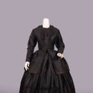 RARE LINSEY WOOLSEY DRESS, 1840s