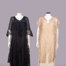 CHIFFON  EVENING GOWN &amp; EMBROIDERED TABBARD, c. 1925-1930