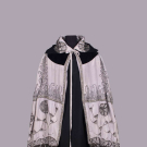 SILK EVENING CAPE WITH ART DECO BEADING, FRANCE, 1920s