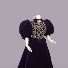 VIOLET VELVET DINNER DRESS, 1890s