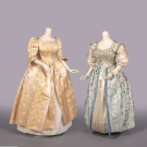 TWO PATTERNED SILK FANCY DRESS COSTUMES, 1880s - 1890s