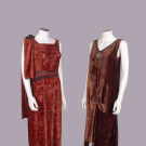 TWO SILK VELVET EVENING DRESSES, MID 1920s