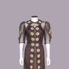 DAISY EMBROIDERED MARQUISETTE DRESS, LATE 1930s