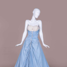 ICE BLUE TAFFETA &amp; TULLE PARTY DRESS, 1950s