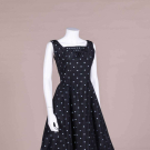 POLKA DOTTED TAFFETA PARTY DRESS, 1950s