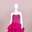 BEADED FUCHSIA PARTY DRESS, 1980s