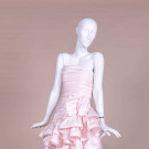 PINK RUFFLED PARTY DRESS, 1980s