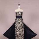 STRAPLESS BROCADE EVENING DRESS, MARIE LEAVETT, 1950s