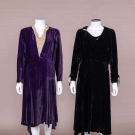 TWO VELVET AFTERNOON DRESSES, C. 1930