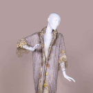  METALLIC LACE &amp; LAVENDER EVENING WRAP W/ ANTIQUE ELEMENTS, 20TH C