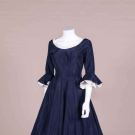 SCALLOPED TAFFETA PARTY DRESS, EARLY 1960s