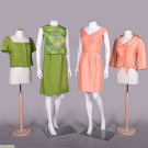 TWO VIBRANT DAY OR EVENING ENSEMBLES, EARLY 1960s