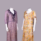 TWO FLORAL CHIFFON AFTERNOON DRESSES, EARLY 1930s