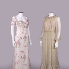 TWO ANDRE LAUG &amp; BADGLEY MISCHKA FLORAL SILK GOWNS, 1970s &amp; 2000s
