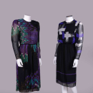TWO HANAE MORI PRINTED DAY DRESSES, 1980s