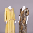 TWO SILK AFTERNOON OR EVENING DRESSES, MID 1920s &amp; EARLY-MID 1930s
