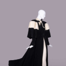 BLACK VELVET &amp; WHITE FUR EVENING COAT, USA, MID 1930s