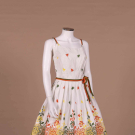 EMBROIDEREDEMBROIDERED PIQUE SUMMER DAY DRESS, C. 1960