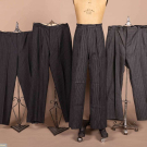 FOUR STRIPED WOOL MORNING SUIT TROUSERS, 1920s - 1930s