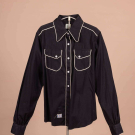 BLACK POPLIN WESTERN SHIRT, 1950s
