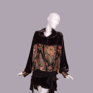 SILK VELVET TUNIC WITH ART DECO FRENCH LAME