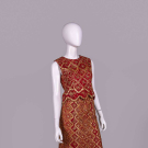TINA LESER EMBROIDERED HOSTESS ENSEMBLE, 1960s