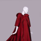SILK SHANTUNG DRAMATIC SWING COAT, EARLY 1950s