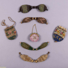 FOUR NETTED SILK MISERS’ PURSES &amp; 3 BEADED COIN PURSES, C. 1820 - 1860