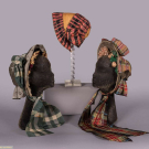 THREE SILK TAFFETA &amp; STRAW BONNETS, 1850s - 1860s