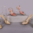 THREE PAIRS OF CARVED LUCITE HIGH HEEL SHOES, USA, 1950s