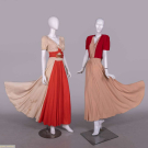 TWO COLORBLOCK EVENING GOWNS, C. 1940