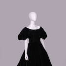 CEIL CHAPMAN VELVET EVENING DRESS, USA, 1950s