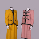 TWO ADOLFO BOUCLE SKIRT SUITS, NEW YORK, 1970s