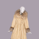 GLAMOROUS CREAM MINK COAT W/ FOX TRIM, C. 1970