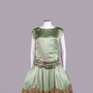 SEAFOAM SILK ROBE DE STYLE WITH RIBBONWORK, 1920s