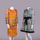 TWO PHILLIPE VENET &amp; ADELE SIMPSON METALLIC EVENING DRESSES, LATE 1960s