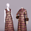 MR BLACKWELL BROCADE EVENING ENSEMBLE W/ FUR CUFFS, USA, 1960s