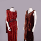 TWO SILK VELVET EVENING DRESSES, MID 1920s
