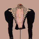 MIDNIGHT VELVET LEG OF MUTTON SLEEVE BODICE, 1890S